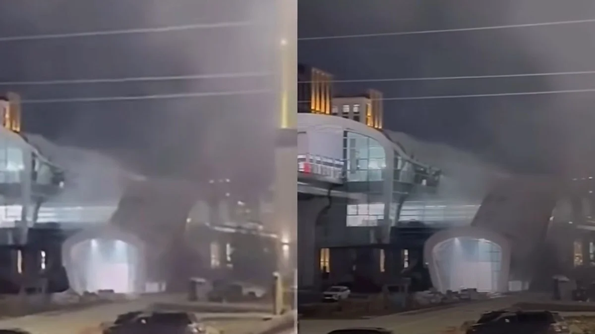 Пожар на станции LRT в Астане: возгорание произошло во время сварочных работ