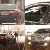"Сотрудник посольства" Казахстана в Украине едва не сбил пешехода. Видео