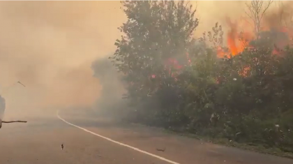 Природный пожар перекрыл дорогу в ВКО