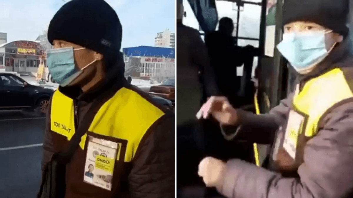 «Айырамын»: алматинка сняла на видео угрозы контроллера автобуса
