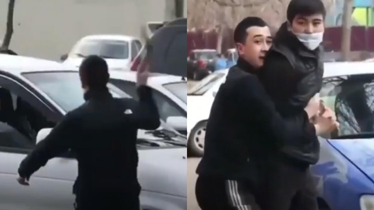 Очень тонкий юмор: пранкер разбил топором стекло чужого авто на дороге в Алматы